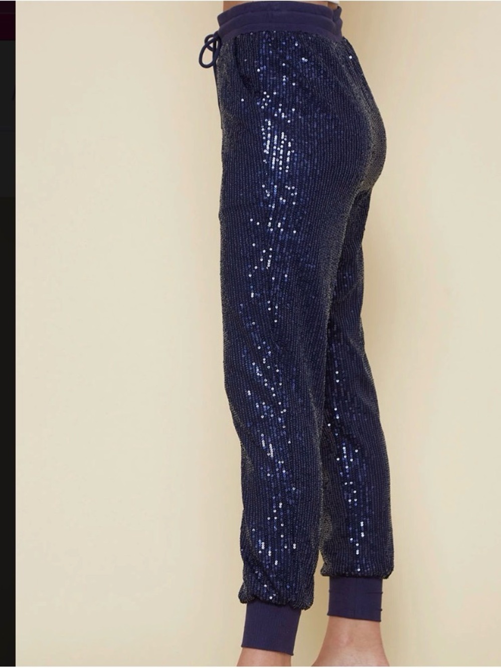 Saints & Heats NWOT - Navy Sequin Jogger Pants - Women - Picture 2 of 5